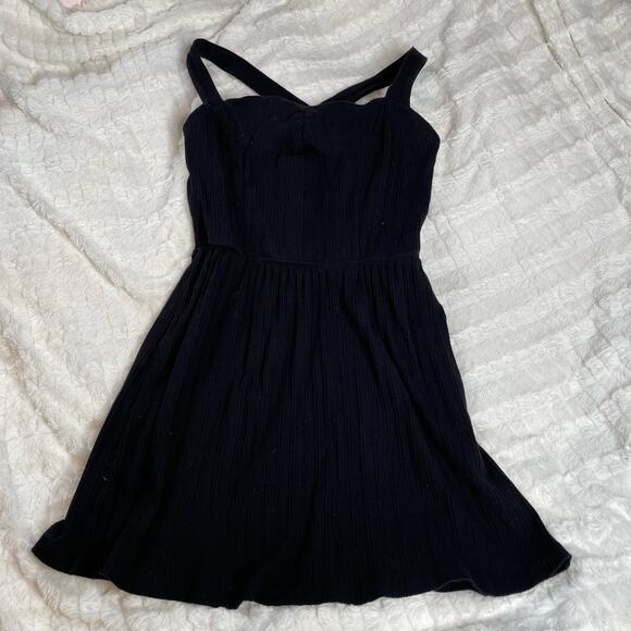 KENDALL‎ AND KYLIE Black Ribbed Extra Small Mini Dress Cross Back - Picture 1 of 4